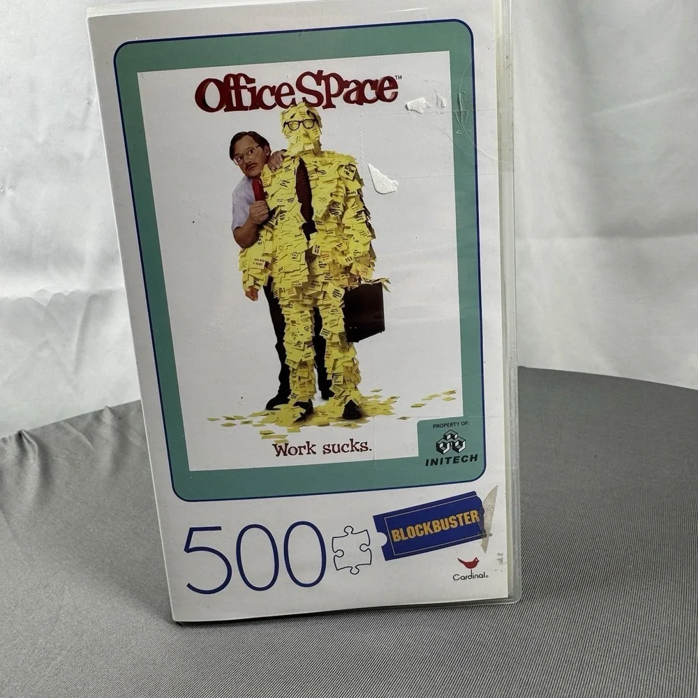 Office Space Movie 500-Piece Jigsaw Puzzle in Plastic Retro Blockbuster VHS Case